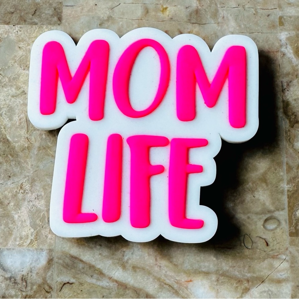 Pink Mom Life Charms for Beach Tote Bogg Bag Bit Charms Accessories